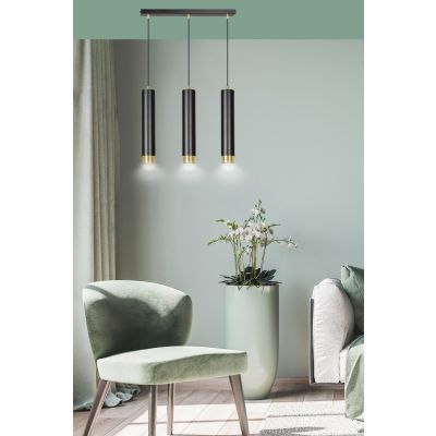 Emibig lampa wisząca Kibo 3 3xGU10 czarno/złota 644/3 (644/3)