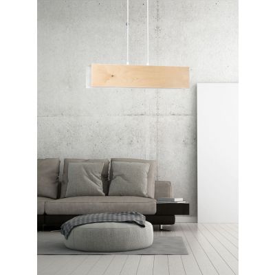 Emibig lampa wisząca Carlo 2 2xE27 drewniano/biała 611/2 (611/2)