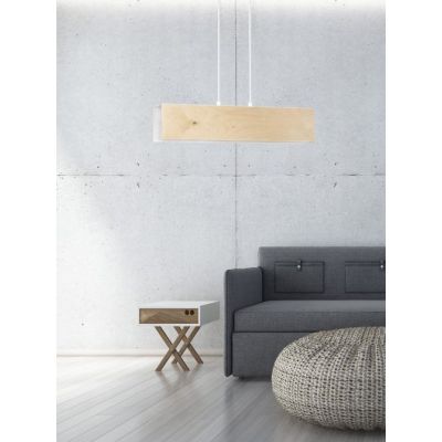 Emibig lampa wisząca Carlo 2 2xE27 drewniano/biała 611/2 (611/2)