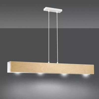 Emibig lampa wisząca Carlo 4 4xE27 drewniano/biała 611/4 (611/4)