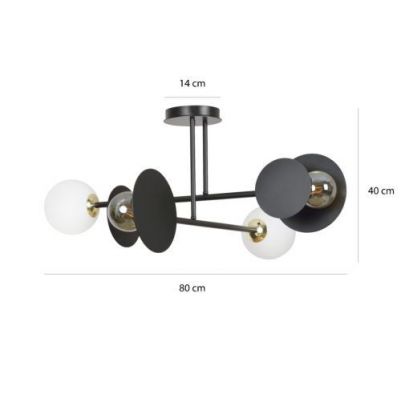 Emibig plafon Minerva 4 2xE27 czarny 612/4 (612/4)