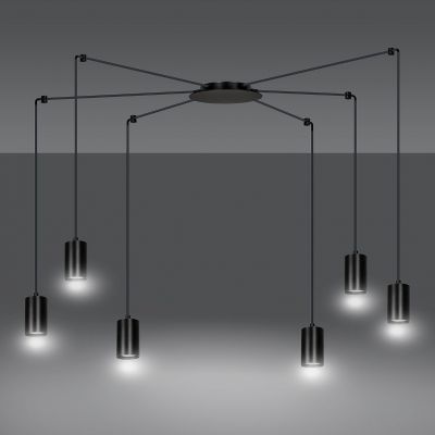 Emibig lampa wisząca Traker 6 6xGU10 czarna 524/6 (524/6)