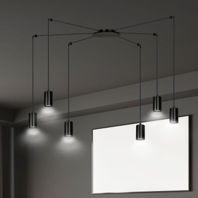 Emibig lampa wisząca Traker 6 6xGU10 czarna 524/6 (524/6)