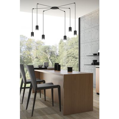 Emibig lampa wisząca Traker 6 6xGU10 czarna 524/6 (524/6)