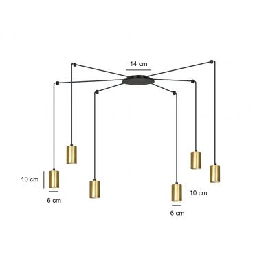 Emibig lampa wisząca Traker 6 6xGU10 czarno/złota 526/6 (526/6)