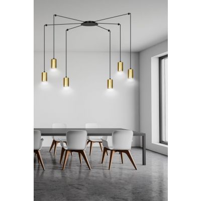 Emibig lampa wisząca Traker 6 6xGU10 czarno/złota 526/6 (526/6)