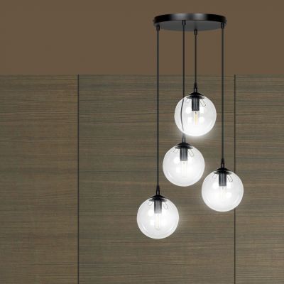 Emibig lampa wisząca Cosmo 4 4xE14 czarna 711/4PREM (711/4PREM)