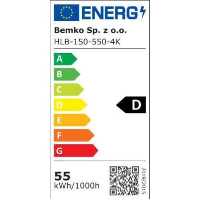 OPRAWA HERMETYK LED BALWIR 55W 4000K 7100LM IP65 BEMKO (C17-HLB-150-550-4K)