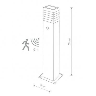 Nowodvorski lampa stojąca zewnętrzna z czujnikiem ruchu Rio I E27 czarna 65,5cm 9097 (9097)