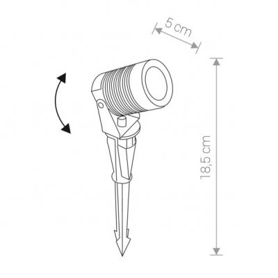 Nowodvorski dogruntowa lampa zewnętrzna stojąca (reflektorek) LED Spike M 5W 330lm 4000K czarna 9100 (9100)