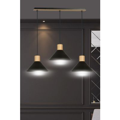 Emibig lampa wisząca ROWEN 3 BLACK E27 60W MAX 1044/3 (1044/3)