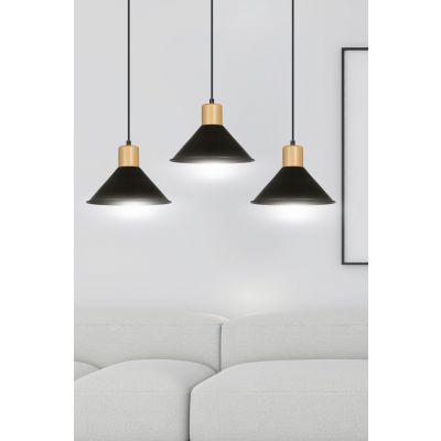 Emibig lampa wisząca ROWEN 3 BLACK E27 60W MAX 1044/3 (1044/3)