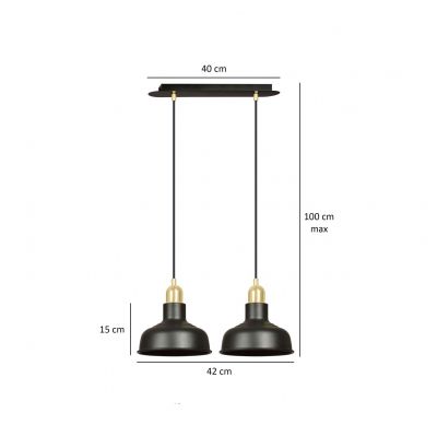 Emibig lampa wisząca IBOR 2 BLACK E27 60W MAX 1042/2 (1042/2)