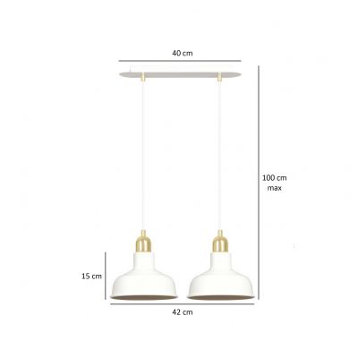 Emibig lampa wisząca IBOR 2 WHITE E27 60W MAX 1043/2 (1043/2)