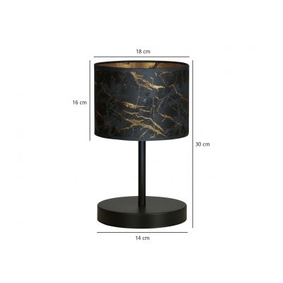 Emibig lampka nocna BRODDI LN1 BL MARBEL BLACK E27 60W MAX 1048/LN1 (1048/LN1)