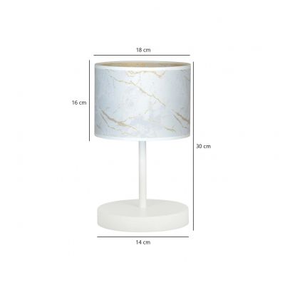 Emibig lampka nocna BRODDI LN1 WH MARBEL WHITE E27 60W MAX 1049/LN1 (1049/LN1)