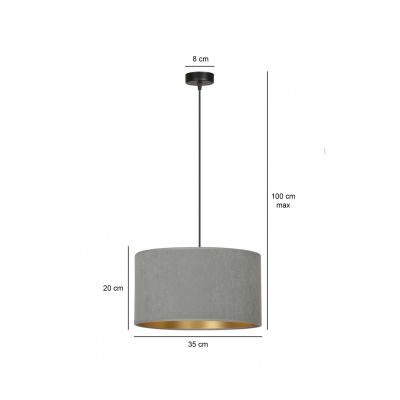 Emibig lampa wisząca HILDE 1 BL GRAY E27 60W MAX 1050/1 (1050/1)