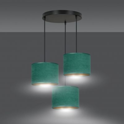 Emibig lampa wisząca HILDE 3 BL PREMIUM GREEN E27 60W MAX 1051/3PREM (1051/3PREM)