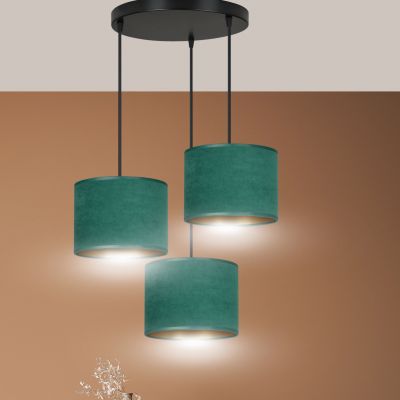 Emibig lampa wisząca HILDE 3 BL PREMIUM GREEN E27 60W MAX 1051/3PREM (1051/3PREM)