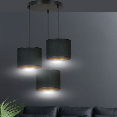 Emibig lampa wisząca HILDE 3 BL PREMIUM BLACK E27 60W MAX 1054/3PREM (1054/3PREM)