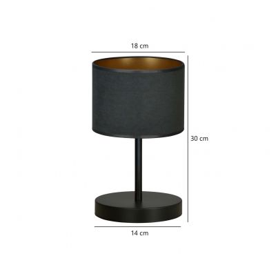 Emibig lampka nocna HILDE LN1 BL BLACK E27 60W MAX 1054/LN1 (1054/LN1)