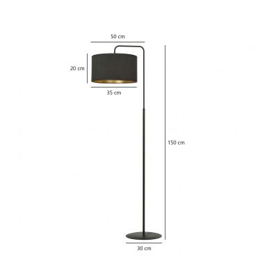 Emibig lampa stojąca HILDE LP1 BL BLACK E27 60W MAX 1054/LP1 (1054/LP1)