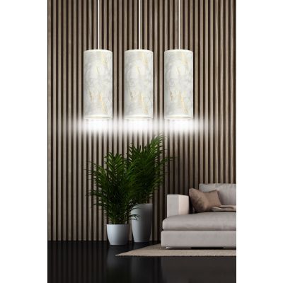 Emibig lampa wisząca Karli 3 3xE27 biało/złota 1057/3 (1057/3)