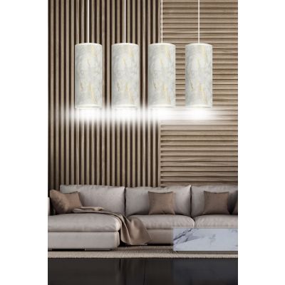 Emibig lampa wisząca Karli 4 4xE27 biało/złota 1057/4 (1057/4)