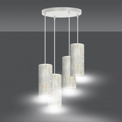 Emibig lampa wisząca Karli 4 Premium 4xE27 biało/złota 1057/4PREM (1057/4PREM)