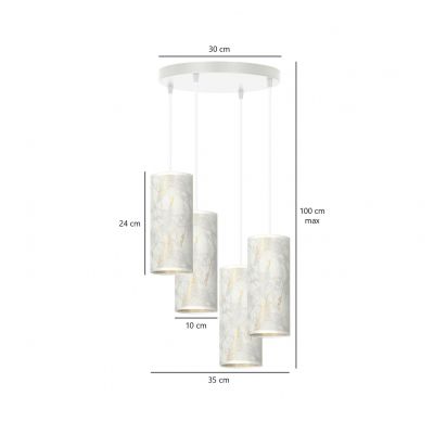 Emibig lampa wisząca Karli 4 Premium 4xE27 biało/złota 1057/4PREM (1057/4PREM)