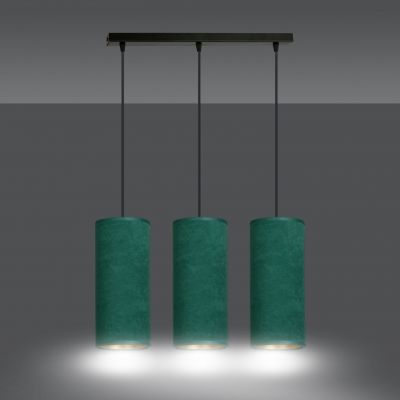 Emibig lampa wisząca Bente 3 3xE27 zielono/czarna 1058/3 (1058/3)