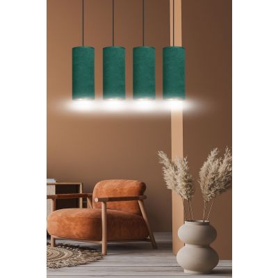 Emibig lampa wisząca Bente 4 4xE27 zielono/czarna 1058/4 (1058/4)