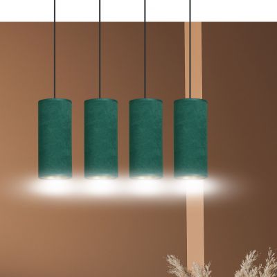 Emibig lampa wisząca Bente 4 4xE27 zielono/czarna 1058/4 (1058/4)