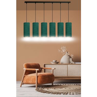 Emibig lampa wisząca Bente 6 6xE27 zielono/czarna 1058/6 (1058/6)