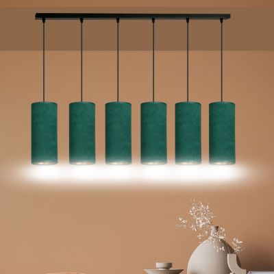 Emibig lampa wisząca Bente 6 6xE27 zielono/czarna 1058/6 (1058/6)