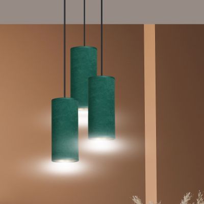 Emibig lampa wisząca Bente 3 Premium 3xE27 zielono/czarna 1058/3PREM (1058/3PREM)