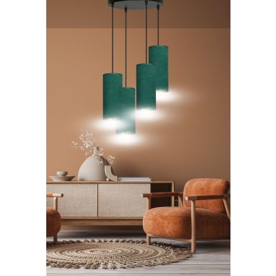 Emibig lampa wisząca Bente 4 Premium 4xE27 zielono/czarna 1058/4PREM (1058/4PREM)