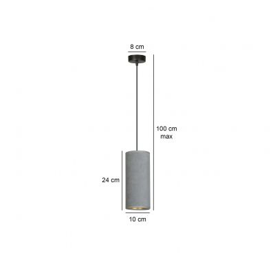 Emibig lampa wisząca Bente 1 E27 szara/czarna 1060/1 (1060/1)