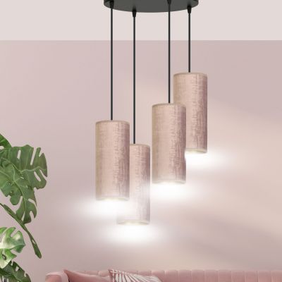 Emibig lampa wisząca Bente 4 Premium 4xE27 różowo/czarny 1061/4PREM (1061/4PREM)