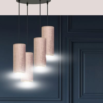 Emibig lampa wisząca Bente 4 Premium 4xE27 różowo/czarny 1061/4PREM (1061/4PREM)