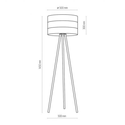 TK-Lighting lampa podłogowa Tago White 1xE27 max 60W biała/złota (5055)