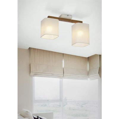 TK-Lighting lampa sufitowa Tora White 2xE27 max 60W biała/sosna szczotkowana (4162)