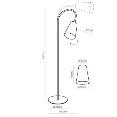 TK-Lighting lampa podłogowa Wire Silver 1xE27 max 60W biała/srebrna (5166)