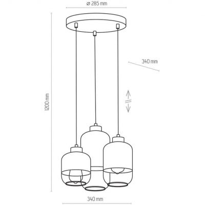 TK-Lighting lampa sufitowa MARCO SILVER 3xE27 Max 60W (3357)