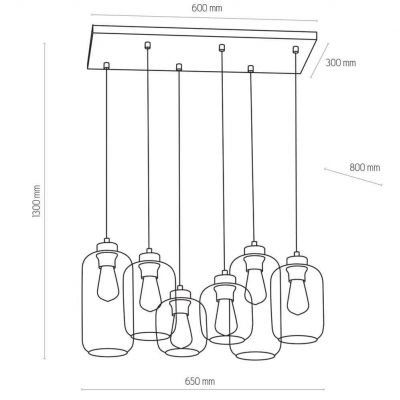 TK-Lighting lampa sufitowa MARCO SILVER 5xE27 Max 60W (3359)