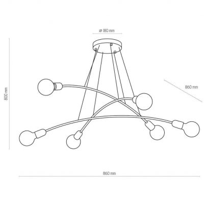 TK Lighting lampa wisząca Helix 6xE27 max 60W (2728)