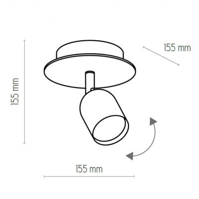 TK Lighting plafon (reflektorek) Top Wood GU10 drewniano/czarny 3290 (3290)