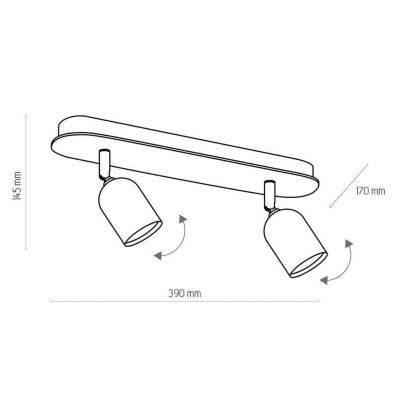 TK Lighting plafon (reflektorki) Top Wood 2xGU10 drewniano/biały 3295 (3295)