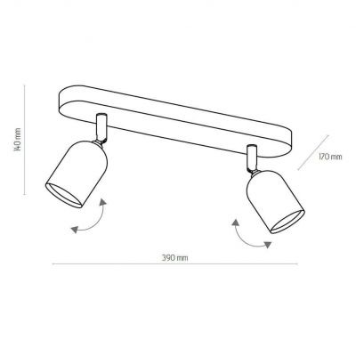 TK-Lighting lampa sufitowa Top 2xGU10 LED max 50W czarna (4416)