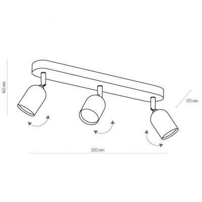 TK-Lighting lampa sufitowa Top 3xGU10 LED max 50W czarna (4417)